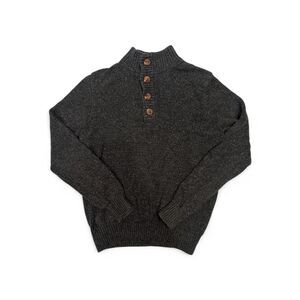 Vintage IZOD Mens Mock Neck Long Sleeve Pullover Sweater Size S Dark Green